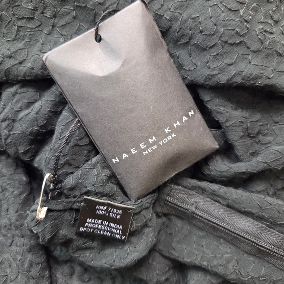 NWT Naeem Khan Timeless Black Beaded Tunic Top  XL Side Zippers Evening Party - Picture 10 of 15